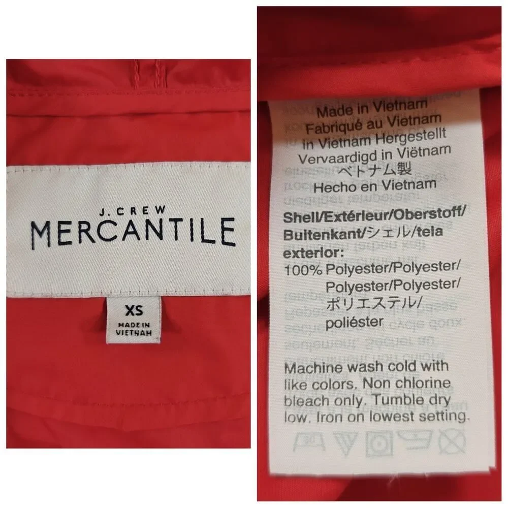 J. Crew Mercantile lightweight packable windbreaker sz XS